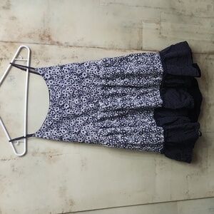 Coco + Jaimeson Blue and White Ruffled Floral Baby Doll Sundress Size Medium